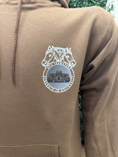 UPS Teamsters Hoodie – Brown Union Sweatshirt with Package Cars